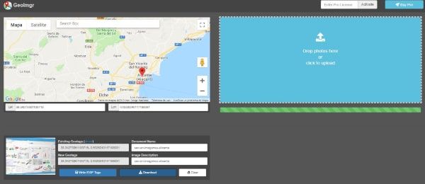 Herramienta para añadir datos de geolocalización imágenes